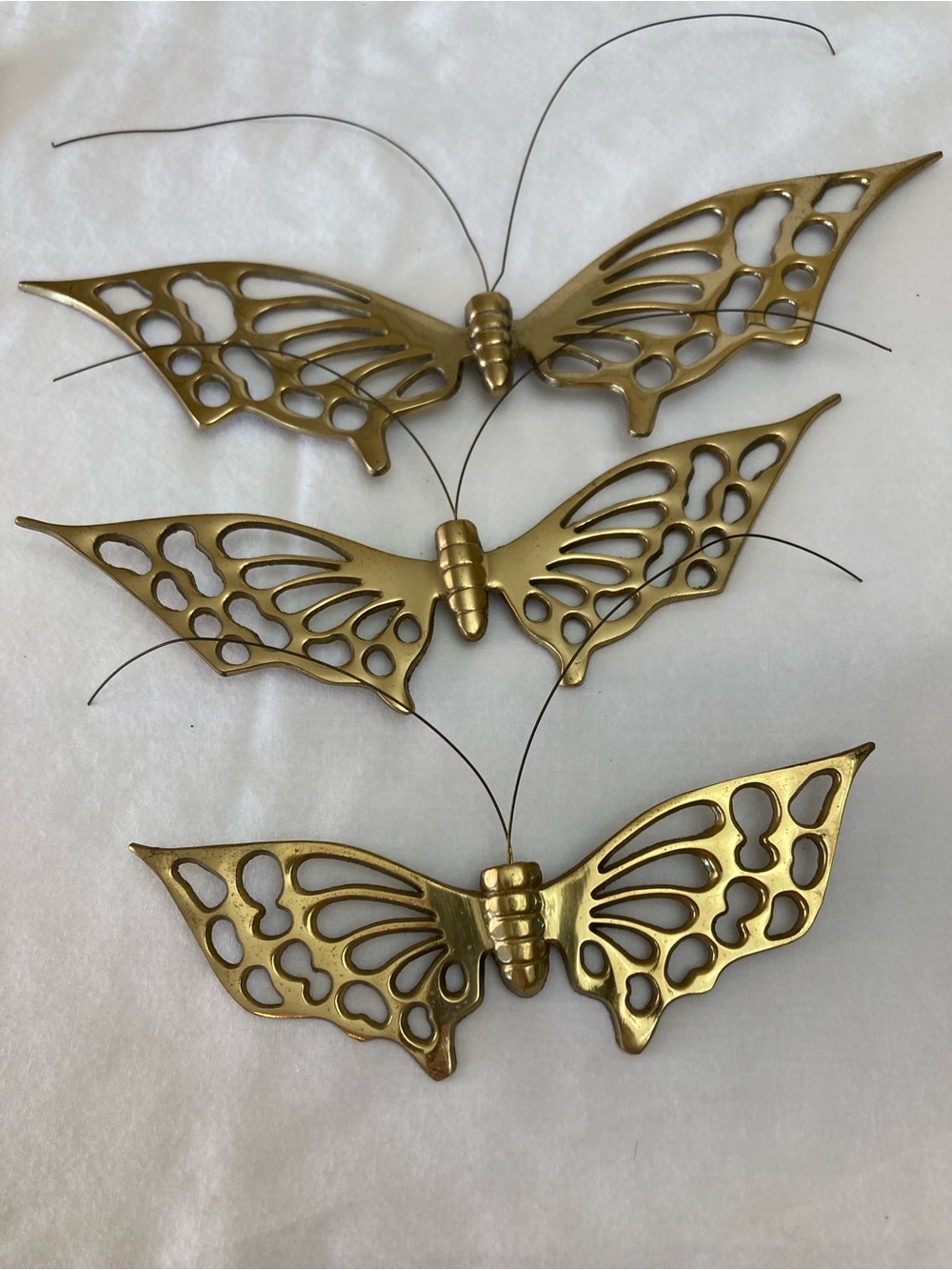 Brass Butterfly Trio Wall Hanging, Preloved